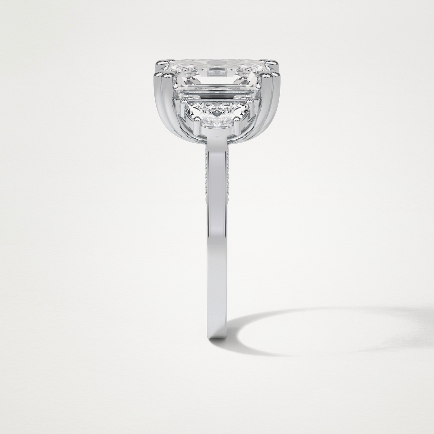 Asscher 3 Stone Moissanite Engagement Ring – 7.6 CT Lab-Created Brilliance in 10K/14K/18K Gold