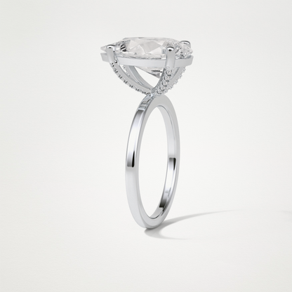 Pear HIdden Multi Stone Moissanite Engagement Ring – 5.6 CT Lab-Created Brilliance in 10K/14K/18K Gold