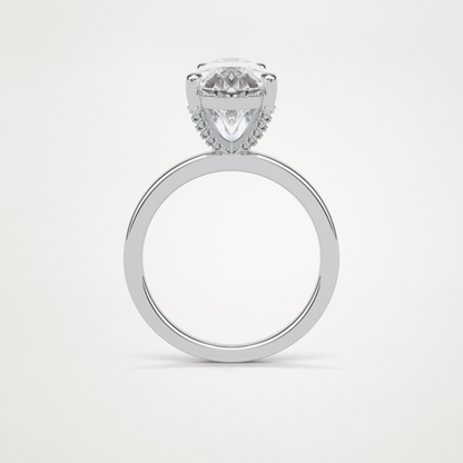 Pear HIdden Multi Stone Moissanite Engagement Ring – 5.6 CT Lab-Created Brilliance in 10K/14K/18K Gold