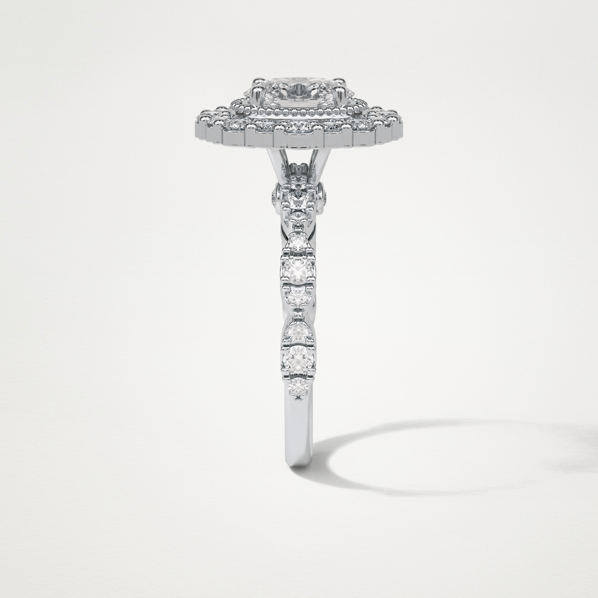 Oval Halo & Pave Moissanite Engagement Ring – 1.33 CT Lab-Created Brilliance in 10K/14K/18K Gold