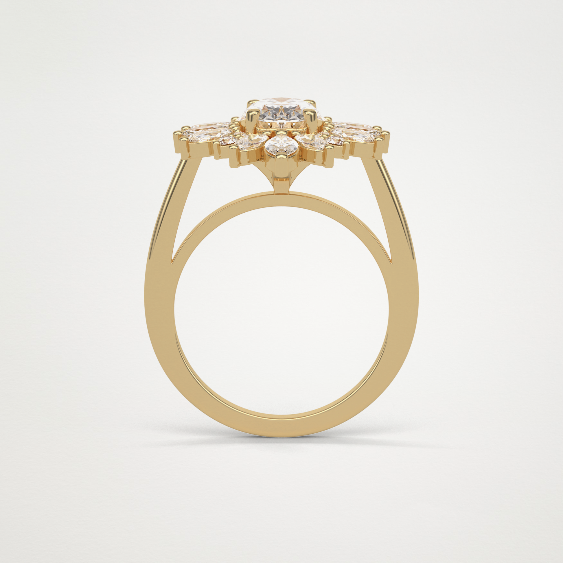 Oval Cluster Moissanite Engagement Ring – 1.33 CT Lab-Created Brilliance in 10K/14K/18K Gold
