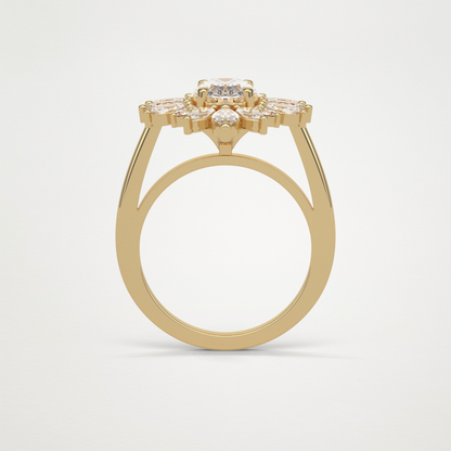 Oval Cluster Moissanite Engagement Ring – 1.33 CT Lab-Created Brilliance in 10K/14K/18K Gold