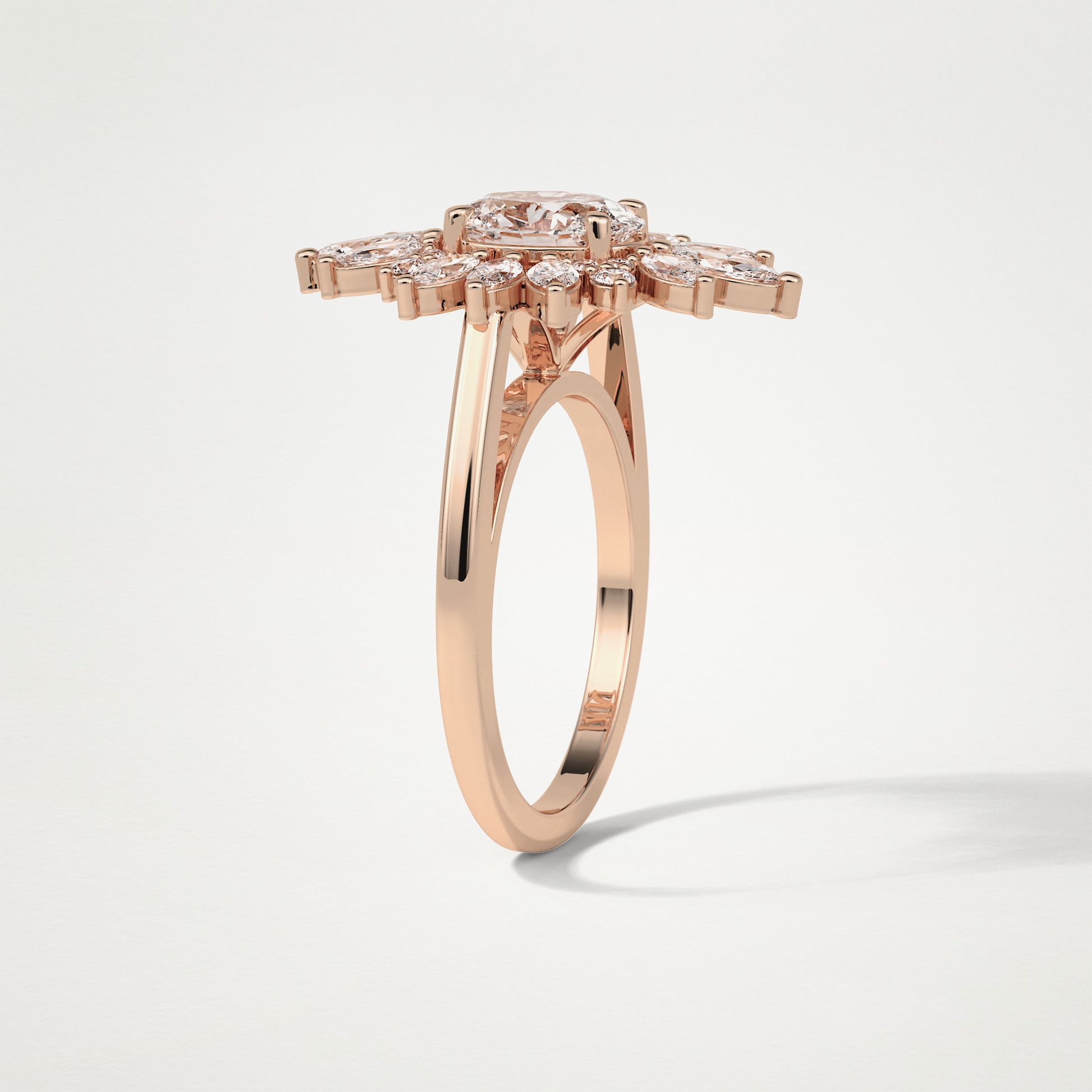Oval Cluster Moissanite Engagement Ring – 1.33 CT Lab-Created Brilliance in 10K/14K/18K Gold