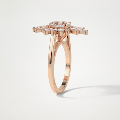 Oval Cluster Moissanite Engagement Ring – 1.33 CT Lab-Created Brilliance in 10K/14K/18K Gold