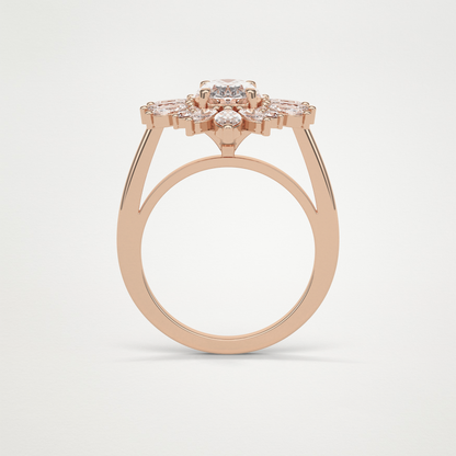 Oval Cluster Moissanite Engagement Ring – 1.33 CT Lab-Created Brilliance in 10K/14K/18K Gold