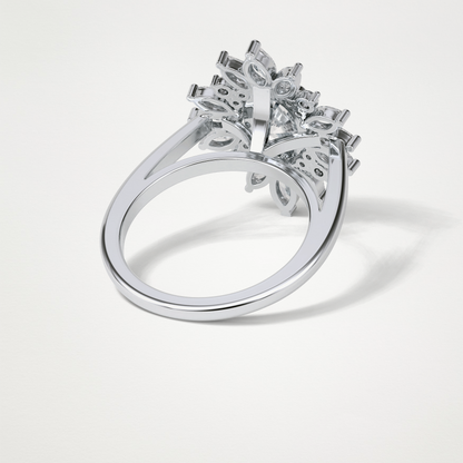 Oval Cluster Moissanite Engagement Ring – 1.33 CT Lab-Created Brilliance in 10K/14K/18K Gold