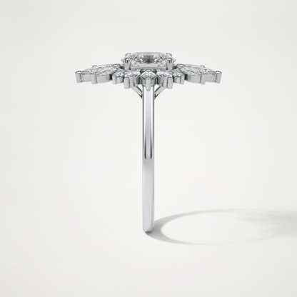 Oval Cluster Moissanite Engagement Ring – 1.33 CT Lab-Created Brilliance in 10K/14K/18K Gold