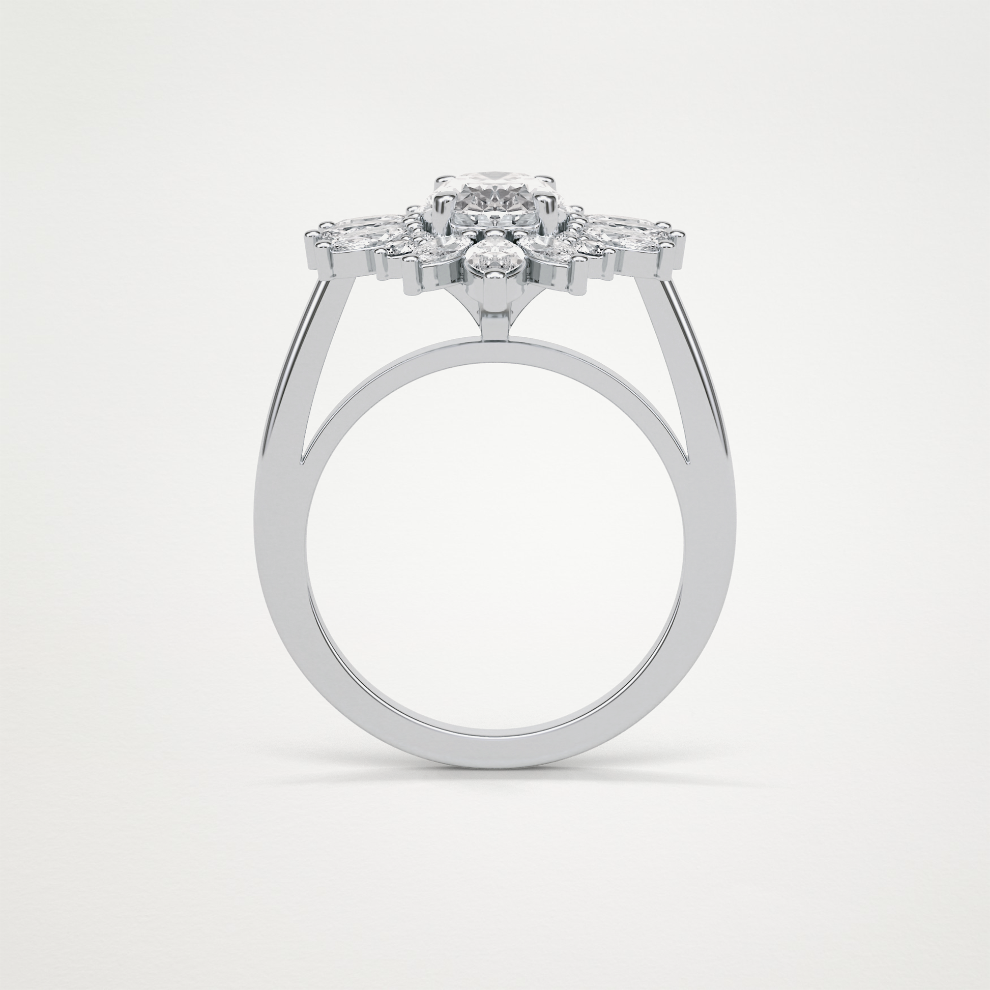 Oval Cluster Moissanite Engagement Ring – 1.33 CT Lab-Created Brilliance in 10K/14K/18K Gold