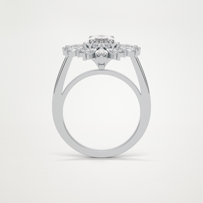 Oval Cluster Moissanite Engagement Ring – 1.33 CT Lab-Created Brilliance in 10K/14K/18K Gold