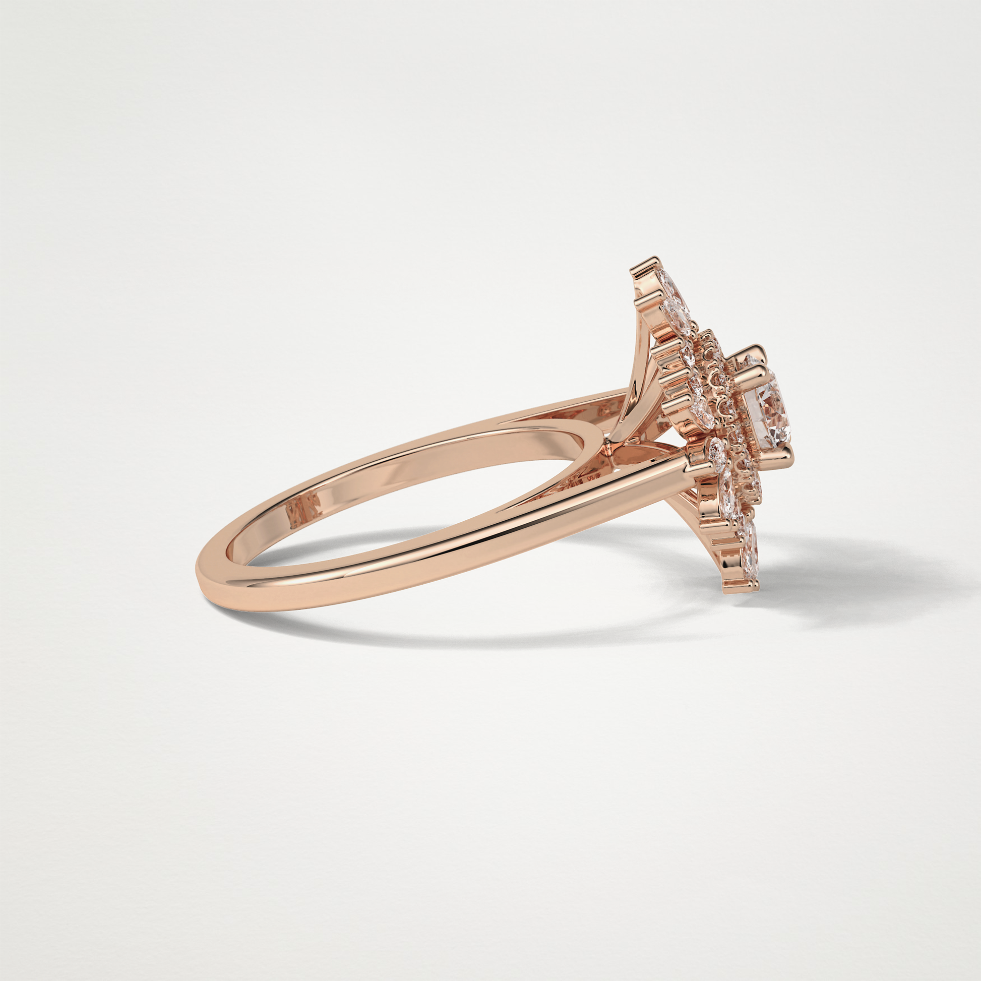 Round Halo & Cluster Moissanite Engagement Ring – 0.5 CT Lab-Created Brilliance in 10K/14K/18K Gold