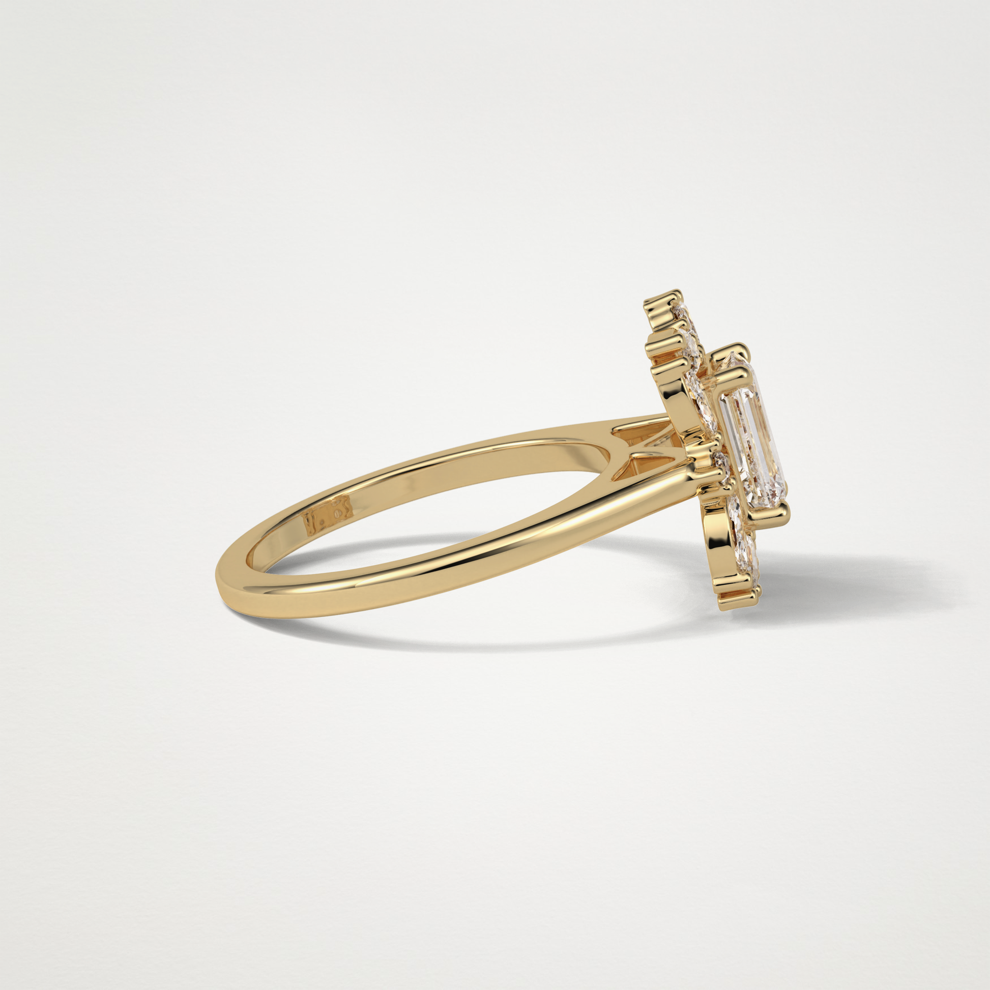 Emerald Cluster Moissanite Engagement Ring – 0.92 CT Lab-Created Brilliance in 10K/14K/18K Gold