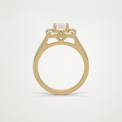 Emerald Cluster Moissanite Engagement Ring – 0.92 CT Lab-Created Brilliance in 10K/14K/18K Gold