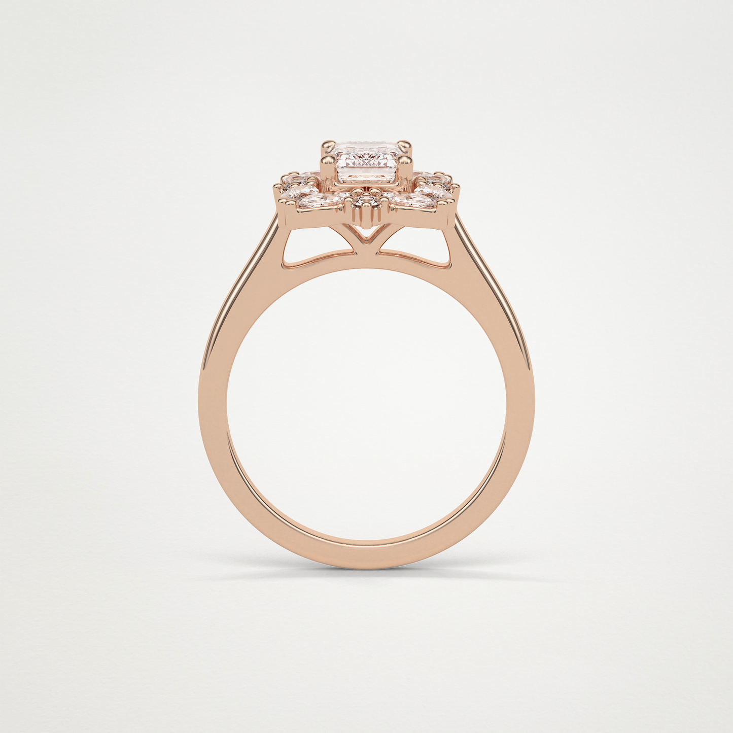 Emerald Cluster Moissanite Engagement Ring – 0.92 CT Lab-Created Brilliance in 10K/14K/18K Gold
