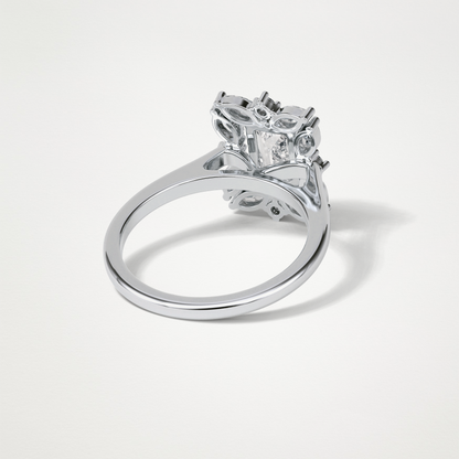 Emerald Cluster Moissanite Engagement Ring – 0.92 CT Lab-Created Brilliance in 10K/14K/18K Gold