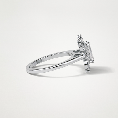 Emerald Cluster Moissanite Engagement Ring – 0.92 CT Lab-Created Brilliance in 10K/14K/18K Gold