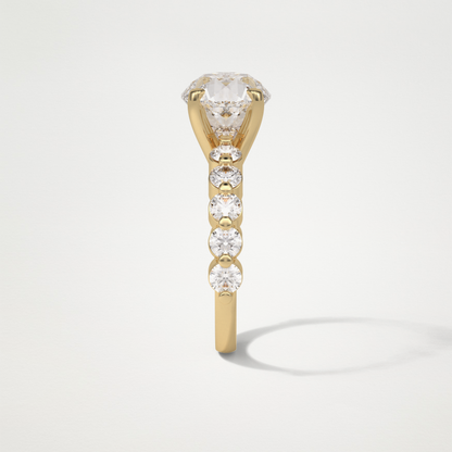 Round Pave Moissanite Engagement Ring – 2.2 CT Lab-Created Brilliance in 10K/14K/18K Gold