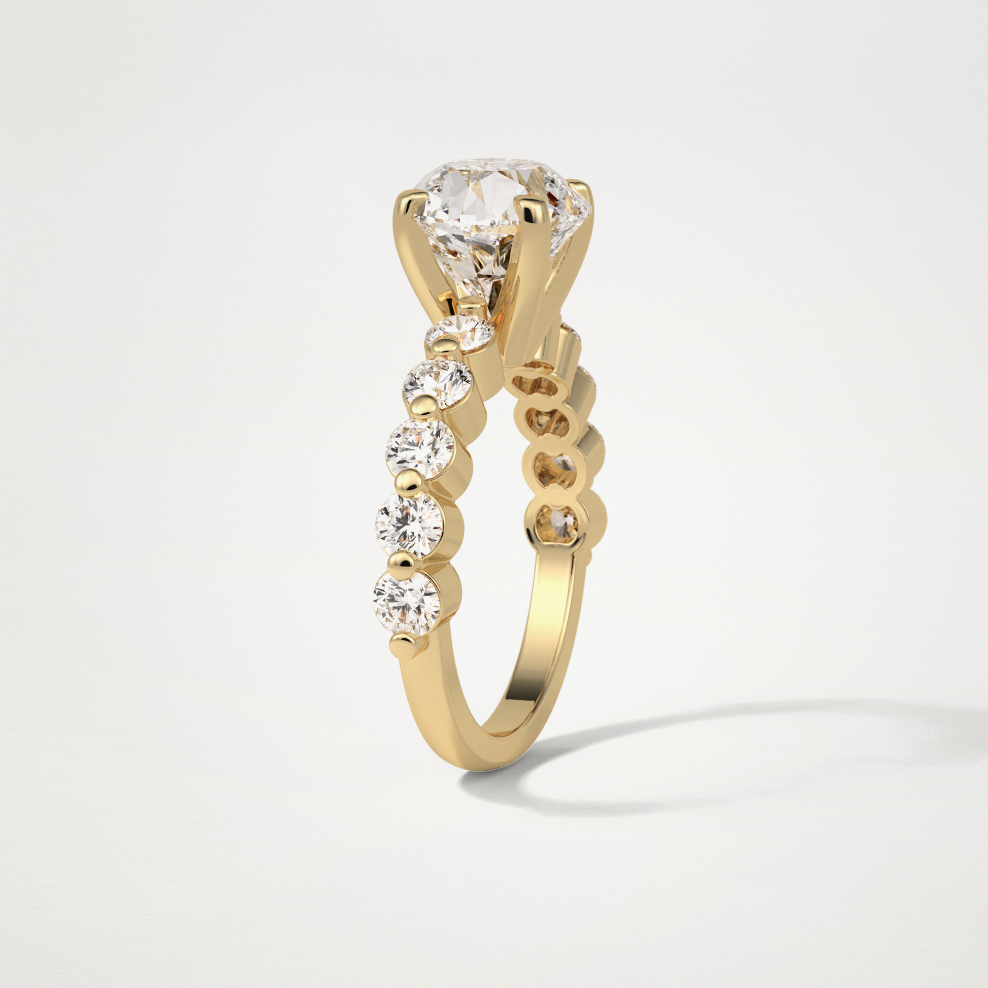 Round Pave Moissanite Engagement Ring – 2.2 CT Lab-Created Brilliance in 10K/14K/18K Gold