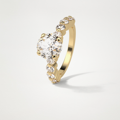 Round Pave Moissanite Engagement Ring – 2.2 CT Lab-Created Brilliance in 10K/14K/18K Gold