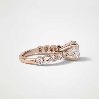 Round Pave Moissanite Engagement Ring – 2.2 CT Lab-Created Brilliance in 10K/14K/18K Gold