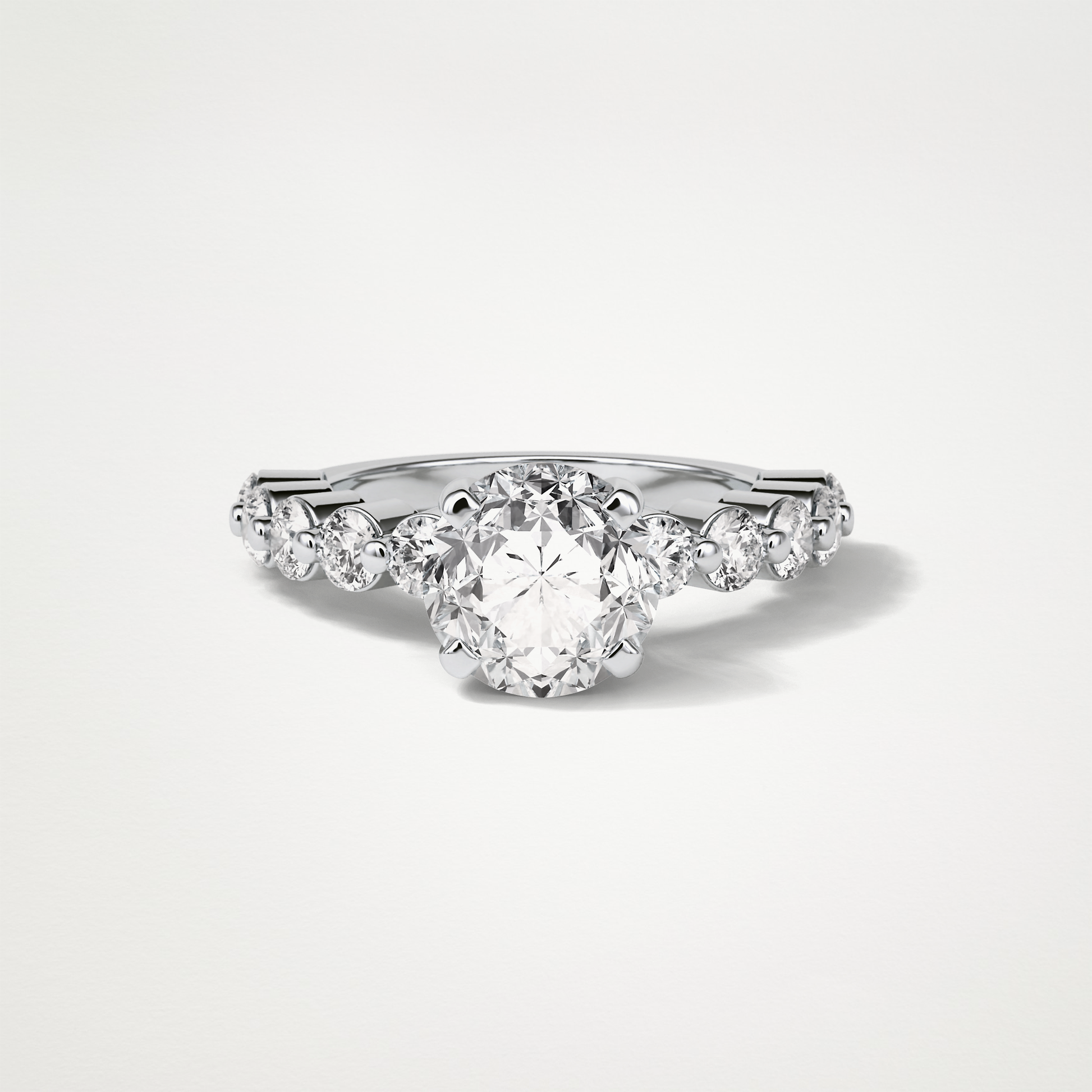 Round Pave Moissanite Engagement Ring – 2.2 CT Lab-Created Brilliance in 10K/14K/18K Gold