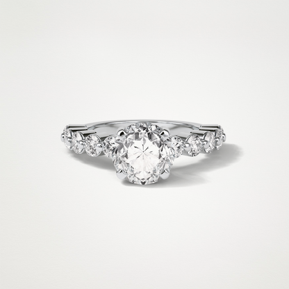 Round Pave Moissanite Engagement Ring – 2.2 CT Lab-Created Brilliance in 10K/14K/18K Gold