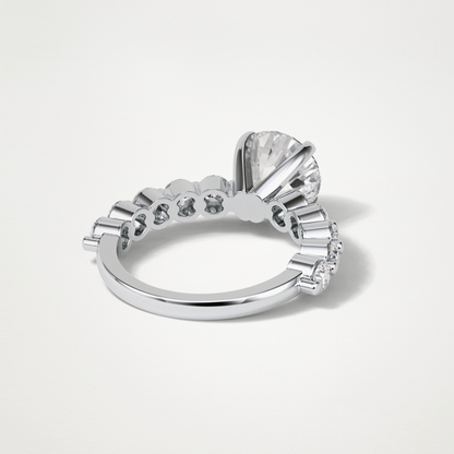 Round Pave Moissanite Engagement Ring – 2.2 CT Lab-Created Brilliance in 10K/14K/18K Gold