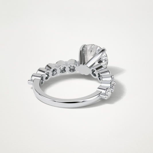 Round Pave Moissanite Engagement Ring – 2.2 CT Lab-Created Brilliance in 10K/14K/18K Gold