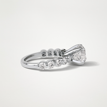 Round Pave Moissanite Engagement Ring – 2.2 CT Lab-Created Brilliance in 10K/14K/18K Gold