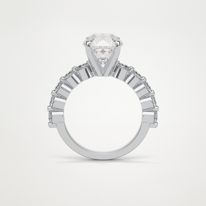 Round Pave Moissanite Engagement Ring – 2.2 CT Lab-Created Brilliance in 10K/14K/18K Gold