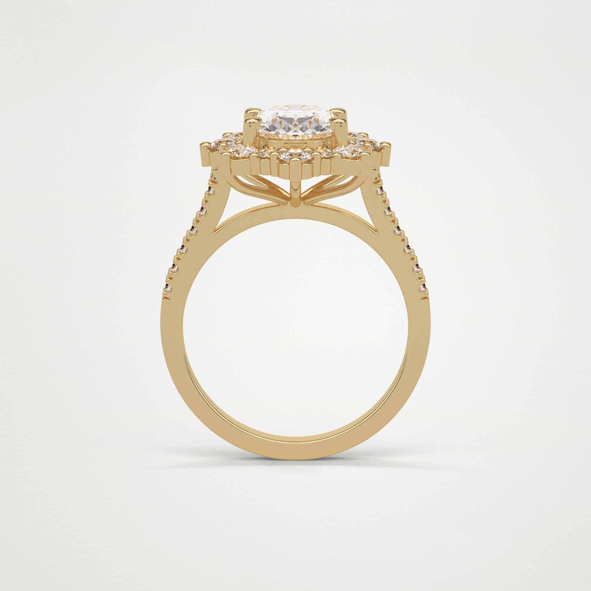 Oval Cluster Moissanite Engagement Ring – 1.91 CT Lab-Created Brilliance in 10K/14K/18K Gold
