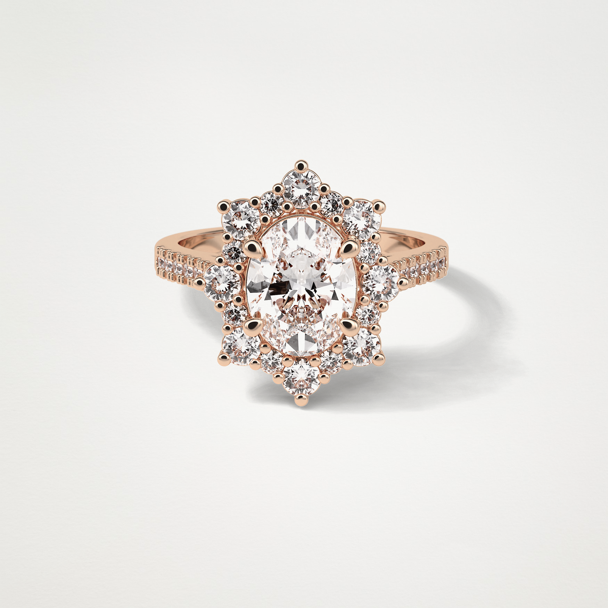 Oval Cluster Moissanite Engagement Ring – 1.91 CT Lab-Created Brilliance in 10K/14K/18K Gold