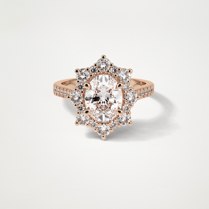 Oval Cluster Moissanite Engagement Ring – 1.91 CT Lab-Created Brilliance in 10K/14K/18K Gold