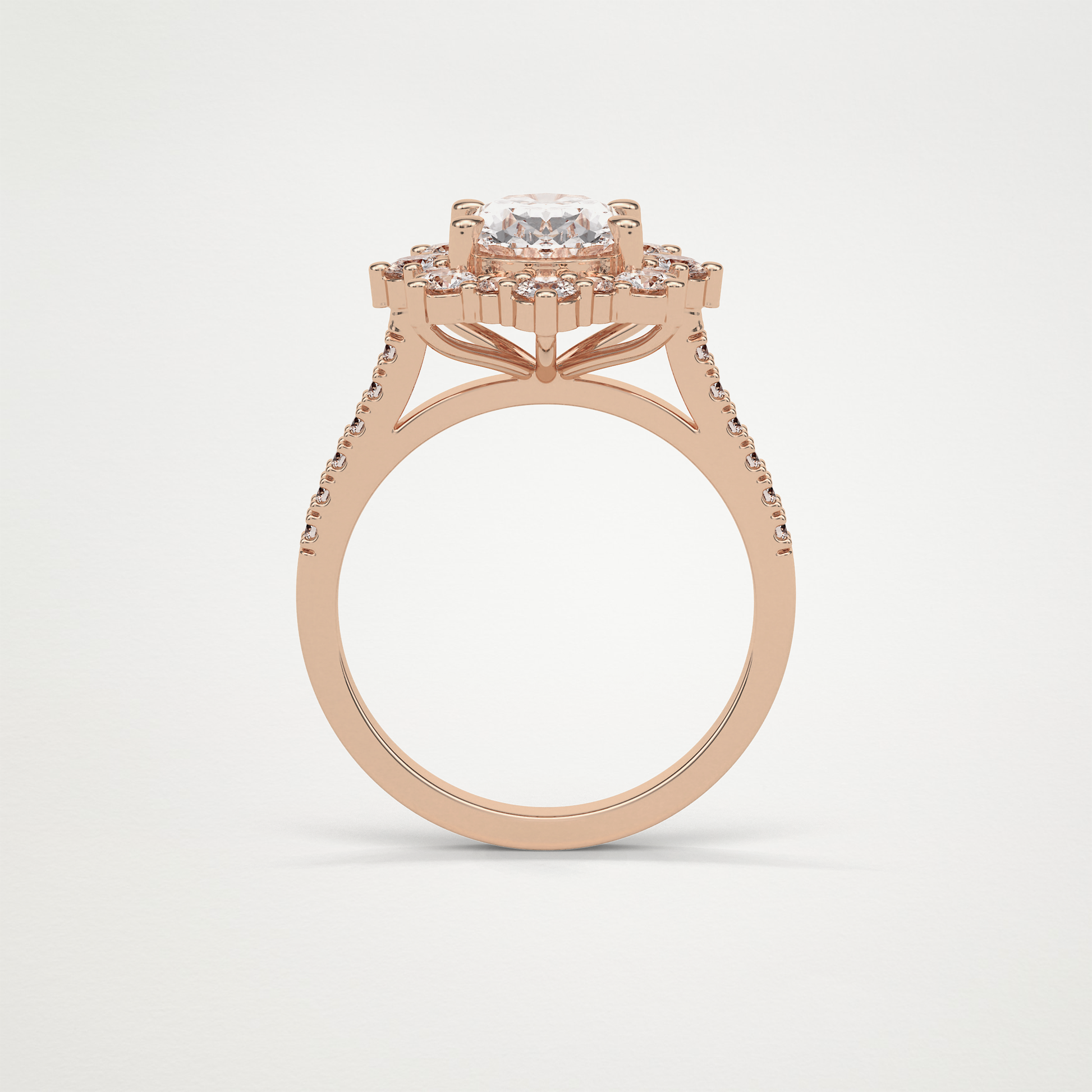 Oval Cluster Moissanite Engagement Ring – 1.91 CT Lab-Created Brilliance in 10K/14K/18K Gold
