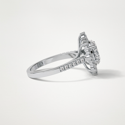 Oval Cluster Moissanite Engagement Ring – 1.91 CT Lab-Created Brilliance in 10K/14K/18K Gold