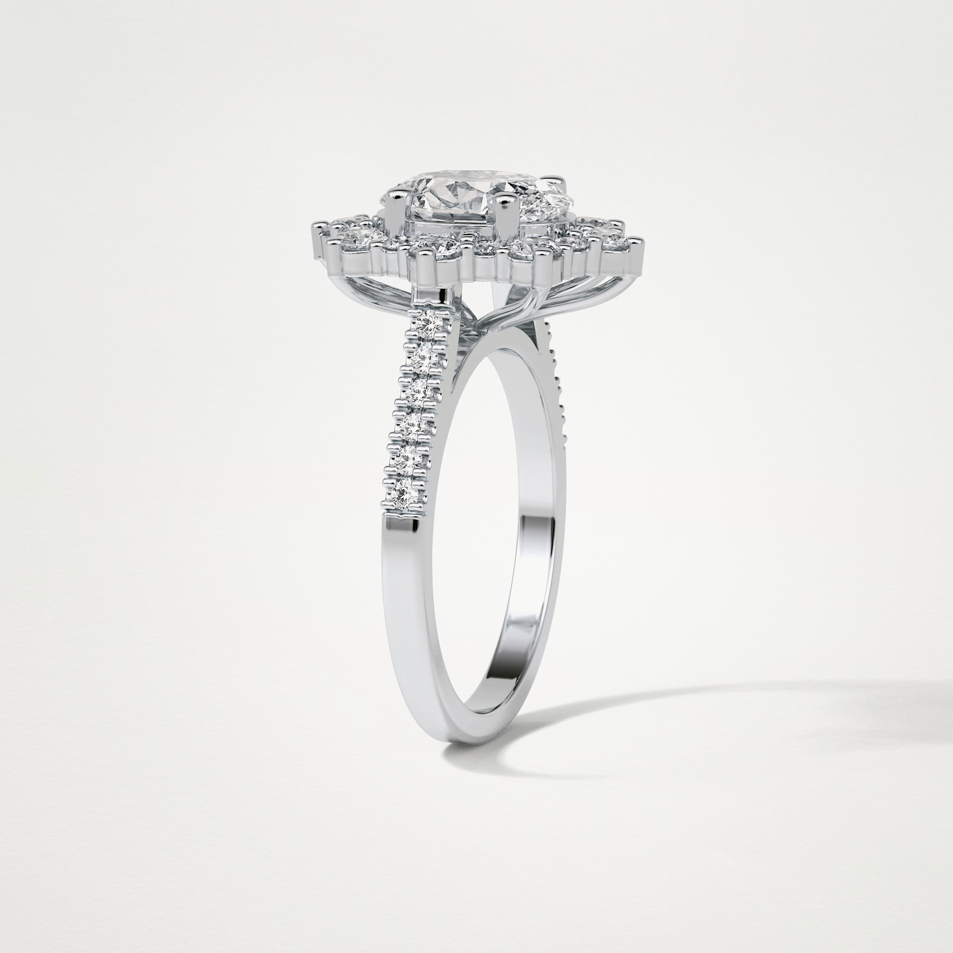 Oval Cluster Moissanite Engagement Ring – 1.91 CT Lab-Created Brilliance in 10K/14K/18K Gold