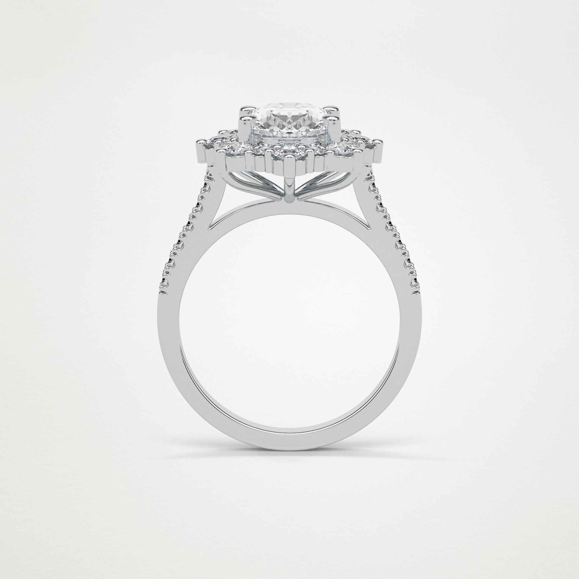 Oval Cluster Moissanite Engagement Ring – 1.91 CT Lab-Created Brilliance in 10K/14K/18K Gold