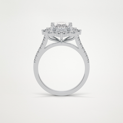 Oval Cluster Moissanite Engagement Ring – 1.91 CT Lab-Created Brilliance in 10K/14K/18K Gold
