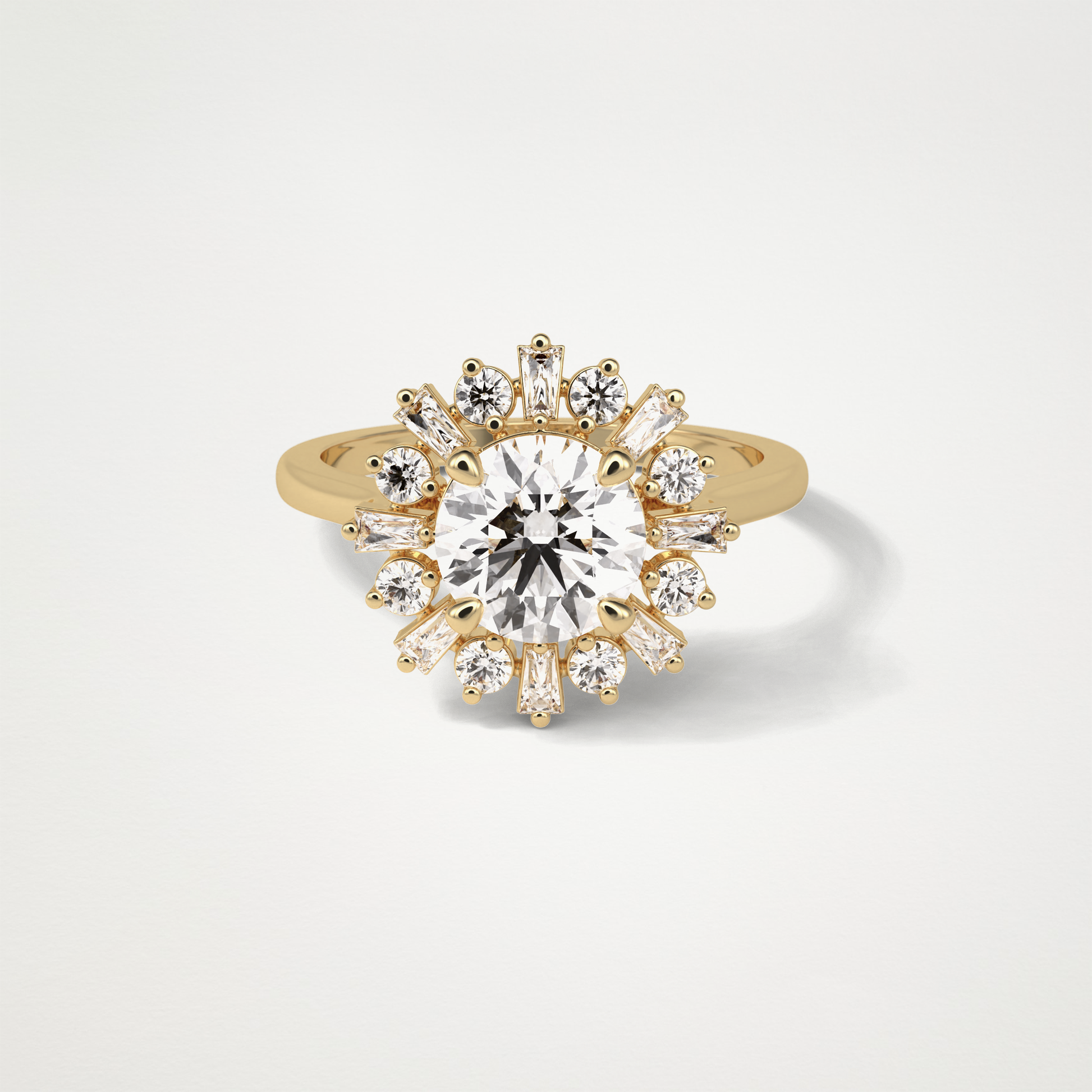 Round Halo Moissanite Engagement Ring – 1.35 CT Lab-Created Brilliance in 10K/14K/18K Gold