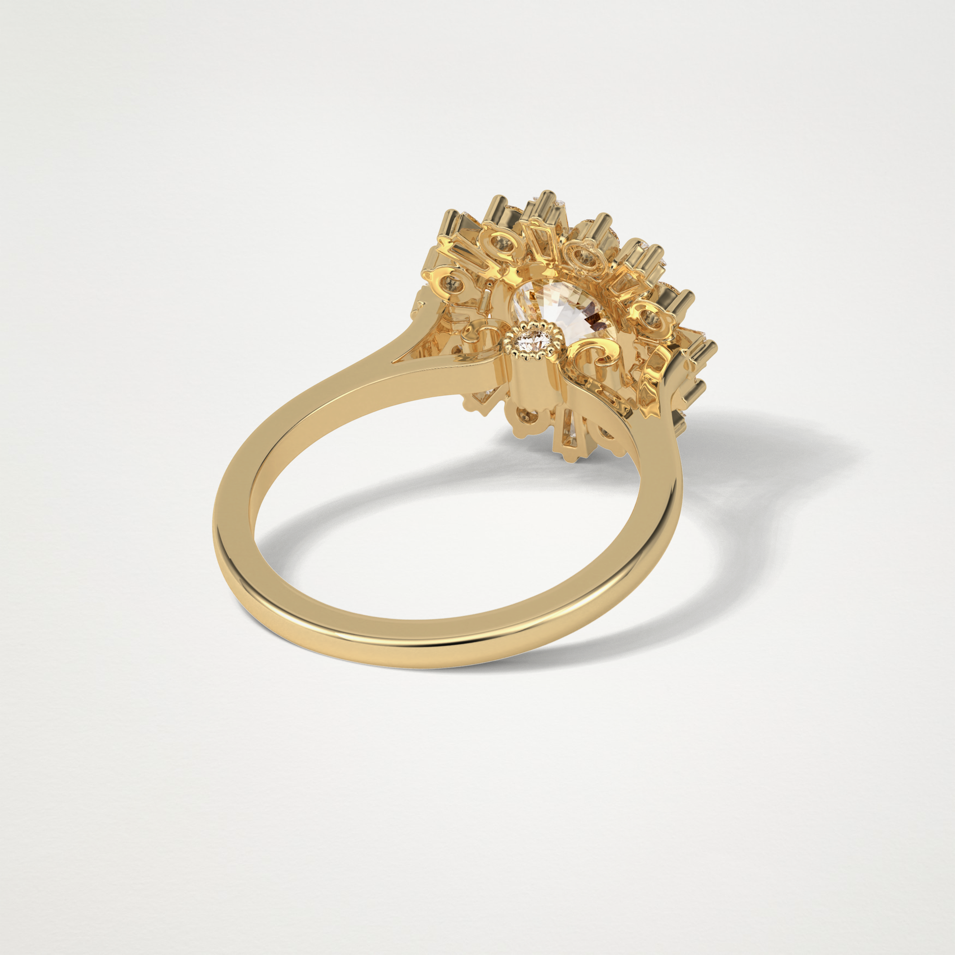 Round Halo Moissanite Engagement Ring – 1.35 CT Lab-Created Brilliance in 10K/14K/18K Gold