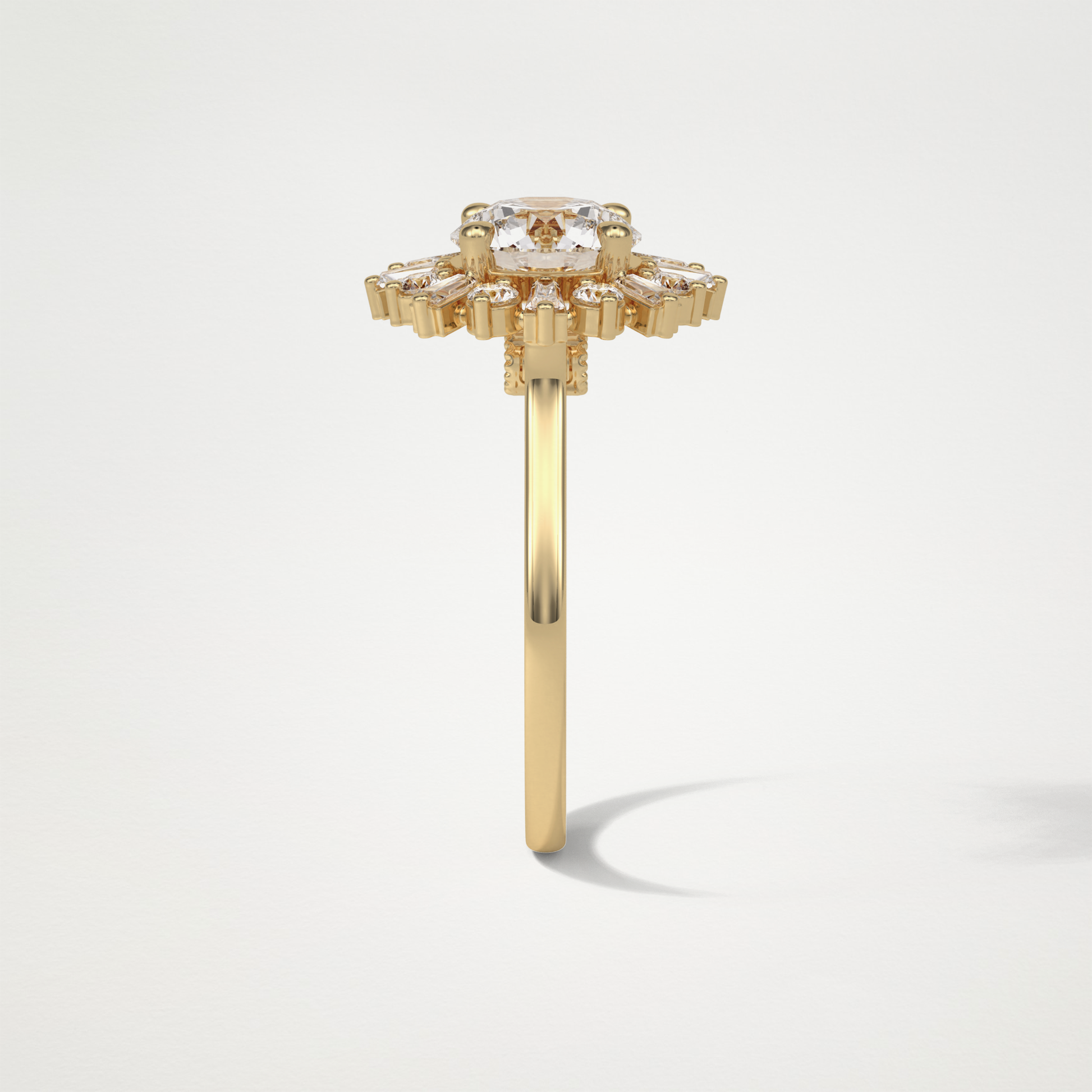 Round Halo Moissanite Engagement Ring – 1.35 CT Lab-Created Brilliance in 10K/14K/18K Gold