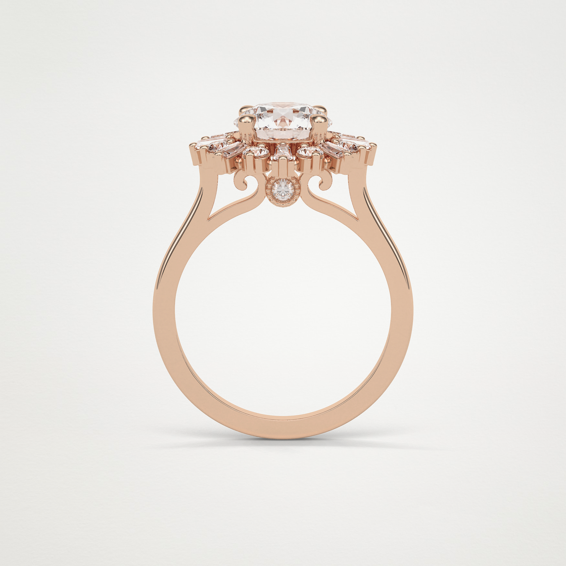 Round Halo Moissanite Engagement Ring – 1.35 CT Lab-Created Brilliance in 10K/14K/18K Gold