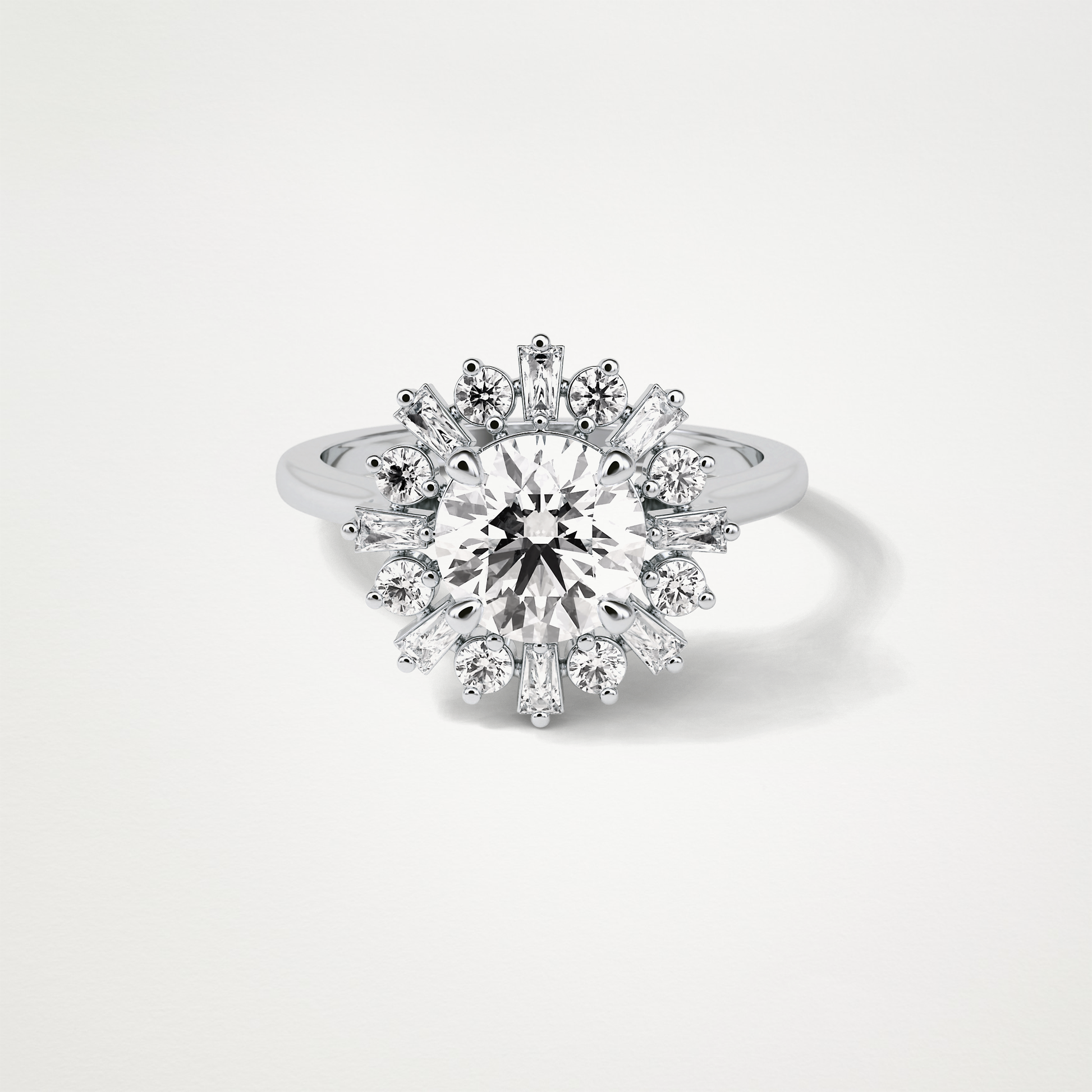 Round Halo Moissanite Engagement Ring – 1.35 CT Lab-Created Brilliance in 10K/14K/18K Gold