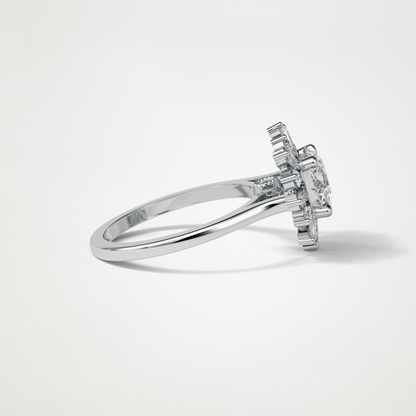 Round Halo Moissanite Engagement Ring – 1.35 CT Lab-Created Brilliance in 10K/14K/18K Gold