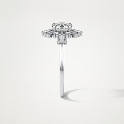 Round Halo Moissanite Engagement Ring – 1.35 CT Lab-Created Brilliance in 10K/14K/18K Gold