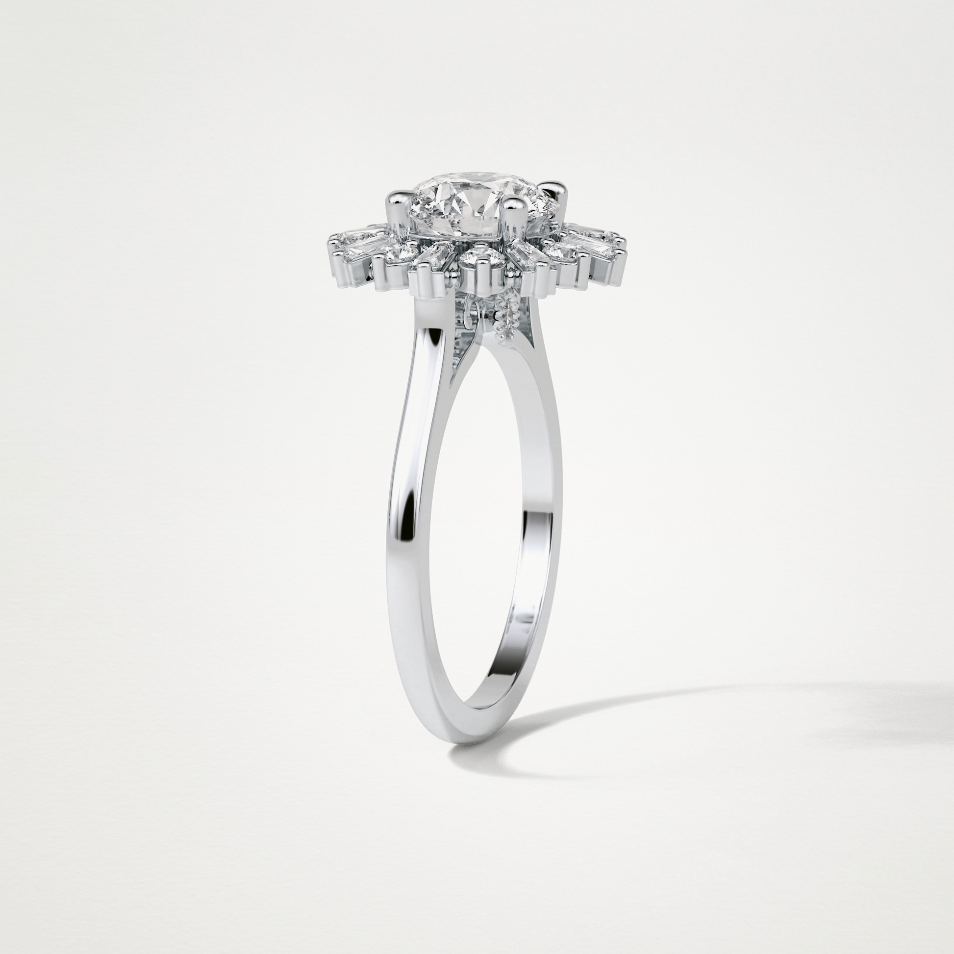 Round Halo Moissanite Engagement Ring – 1.35 CT Lab-Created Brilliance in 10K/14K/18K Gold