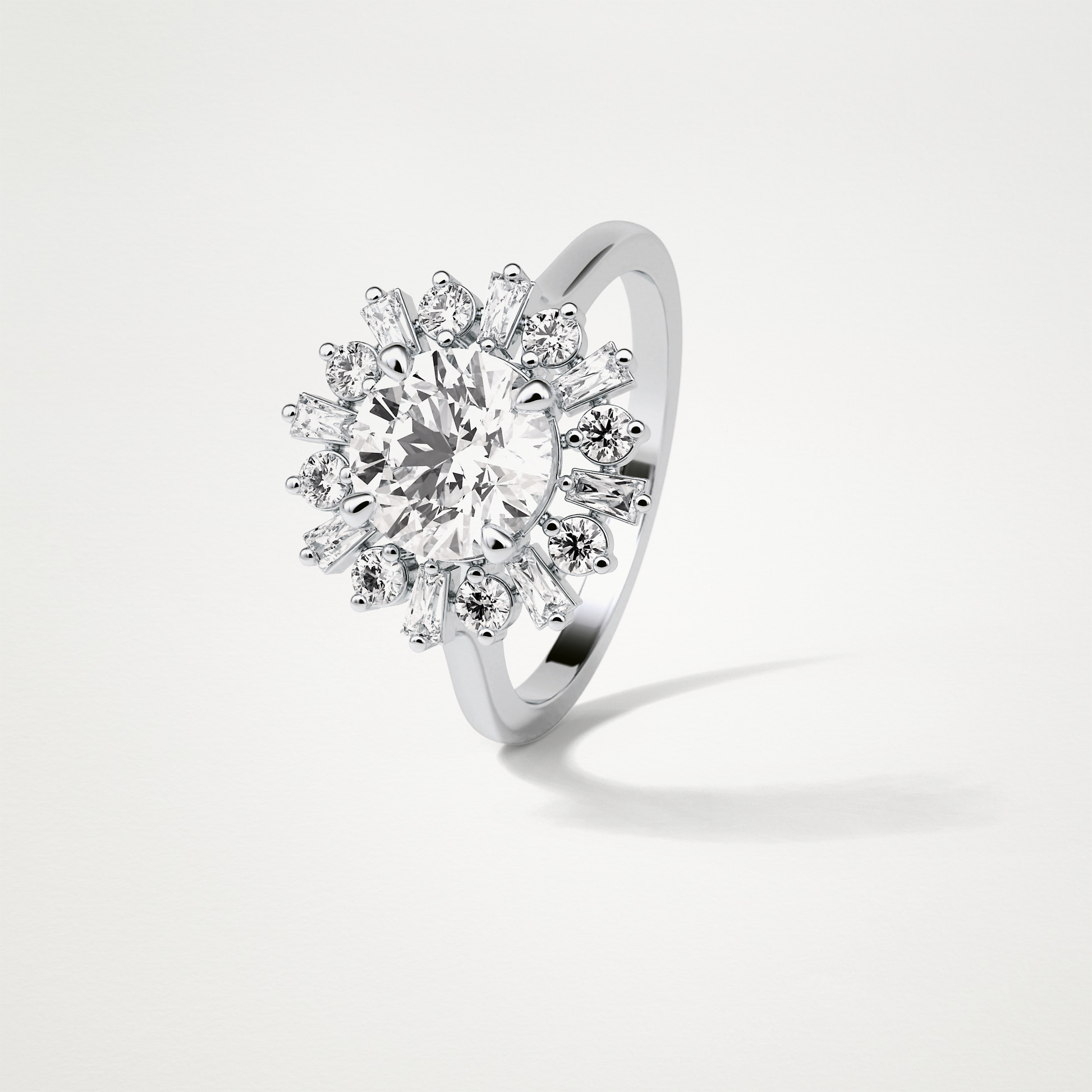 Round Halo Moissanite Engagement Ring – 1.35 CT Lab-Created Brilliance in 10K/14K/18K Gold