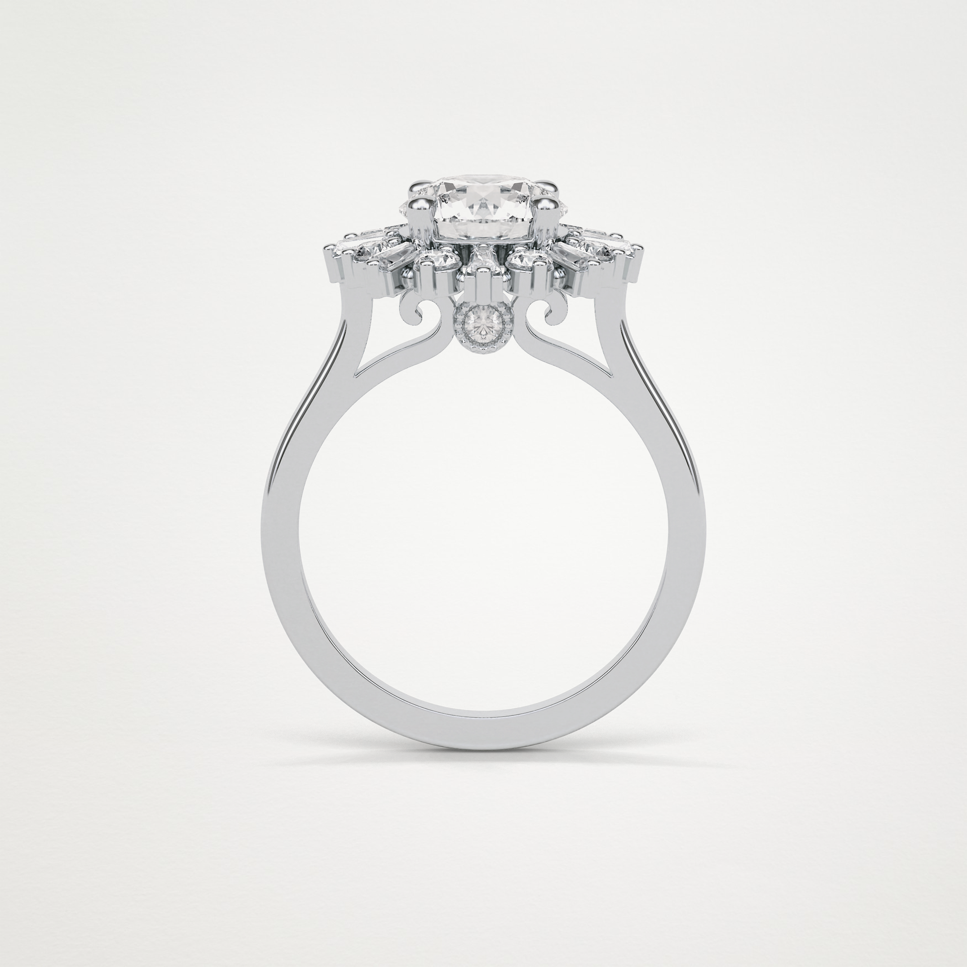 Round Halo Moissanite Engagement Ring – 1.35 CT Lab-Created Brilliance in 10K/14K/18K Gold