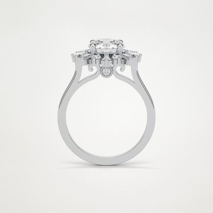 Round Halo Moissanite Engagement Ring – 1.35 CT Lab-Created Brilliance in 10K/14K/18K Gold