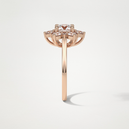 Round Cluster Moissanite Engagement Ring – 1 CT Lab-Created Brilliance in 10K/14K/18K Gold
