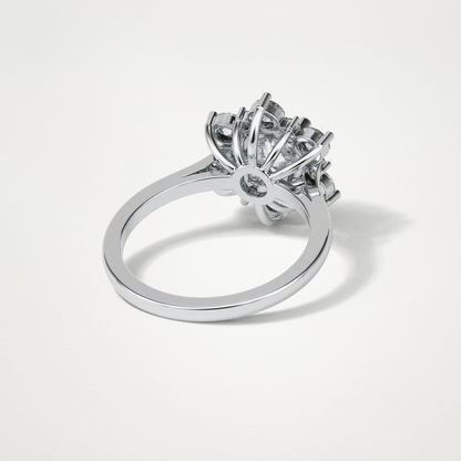 Round Cluster Moissanite Engagement Ring – 1 CT Lab-Created Brilliance in 10K/14K/18K Gold